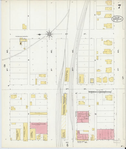 Sanborn Fire Insurance Map from Cordele, Crisp County, Georgia (1903), Sheet #0007 - Complete Map Set gallery image, historic Sanborn map, vintage wall art, Georgia Georgia