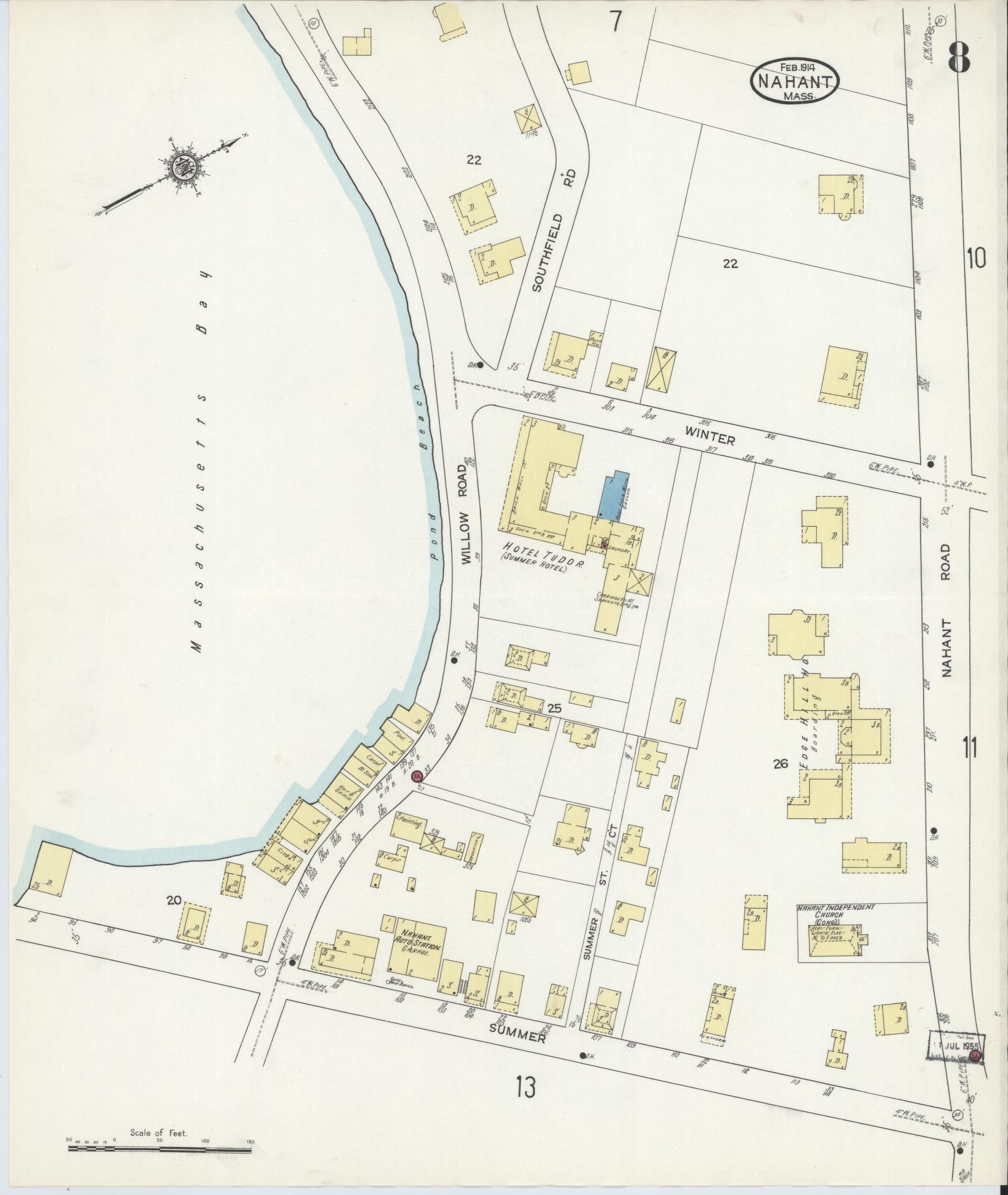 Sanborn Fire Insurance Map from Nahant, Essex County, Massachusetts (1914), Sheet #0008 - Complete Map Set gallery image, historic Sanborn map, vintage wall art, Massachusetts Massachusetts