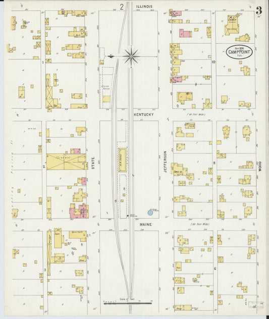 Sanborn Fire Insurance Map from Camp Point, Adams County, Illinois (1898), Sheet #0003 - Historic Sanborn Fire Insurance Map Print, vintage old map wall art, antique decor, genealogy gift, Illinois Illinois map