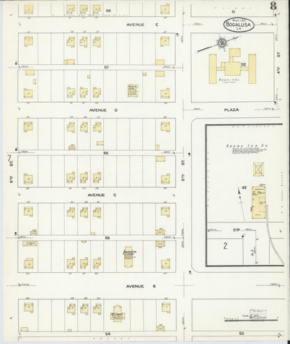 Sanborn Fire Insurance Map from Bogalusa, Washington Parish, Louisiana (1910), Sheet #0008 - Complete Map Set gallery image, historic Sanborn map, vintage wall art, Louisiana Louisiana