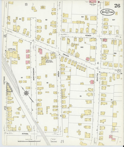 Sanborn Fire Insurance Map from Middletown, Orange County, New York (1910), Sheet #0026 - Complete Map Set gallery image, historic Sanborn map, vintage wall art, New York New York