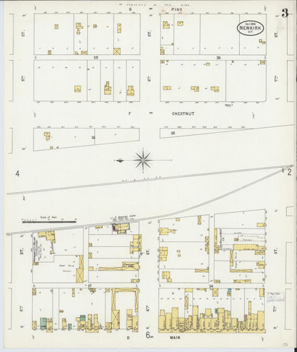 Sanborn Fire Insurance Map from Newkirk, Kay County, Oklahoma (1898), Sheet #0003 - Complete Map Set gallery image, historic Sanborn map, vintage wall art, Oklahoma Oklahoma
