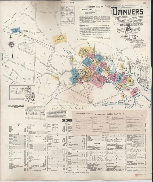 Sanborn Fire Insurance Map from Danvers, Essex County, Massachusetts. (1948) – Historic Sanborn Fire Insurance Map Print