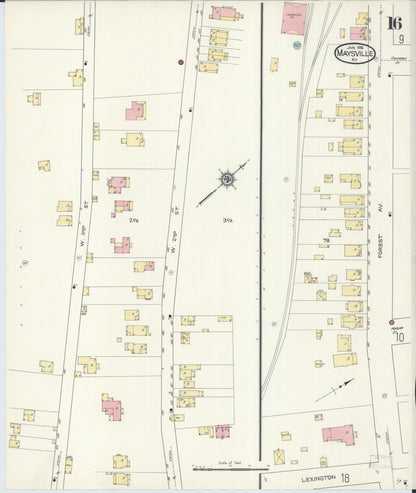 Sanborn Fire Insurance Map from Maysville, Mason County, Kentucky (1914), Sheet #0016 - Complete Map Set gallery image, historic Sanborn map, vintage wall art, Kentucky Kentucky