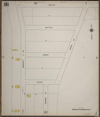 Sanborn Fire Insurance Map from Worcester, Worcester County, Massachusetts (1910), Sheet #0181 - Complete Map Set gallery image, historic Sanborn map, vintage wall art, Massachusetts Massachusetts