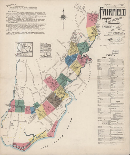 Sanborn Fire Insurance Map from Fairfield, Fairfield County, Connecticut. (1922) – Historic Sanborn Fire Insurance Map Print