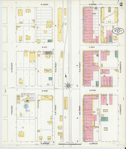 Sanborn Fire Insurance Map from West, McLennan County, Texas (1905), Sheet #0002 - Complete Map Set gallery image, historic Sanborn map, vintage wall art, Texas Texas