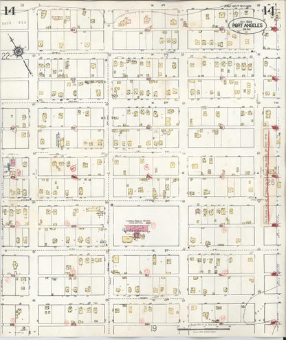Sanborn Fire Insurance Map from Port Angeles, Clallam County, Washington (1949), Sheet #0014 - Complete Map Set gallery image, historic Sanborn map, vintage wall art, Washington Washington
