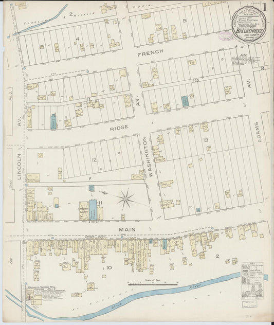 Sanborn Fire Insurance Map from Breckenridge, Summit County, Colorado (1886), Sheet #0001 - Complete Map Set gallery image, historic Sanborn map, vintage wall art, Colorado Colorado