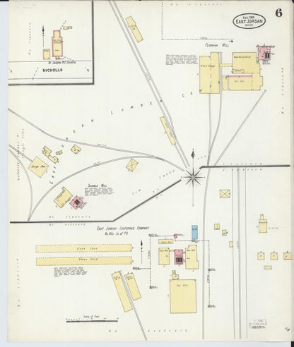 Sanborn Fire Insurance Map from East Jordan, Charlevoix County, Michigan (1905), Sheet #0006 - Complete Map Set gallery image, historic Sanborn map, vintage wall art, Michigan Michigan