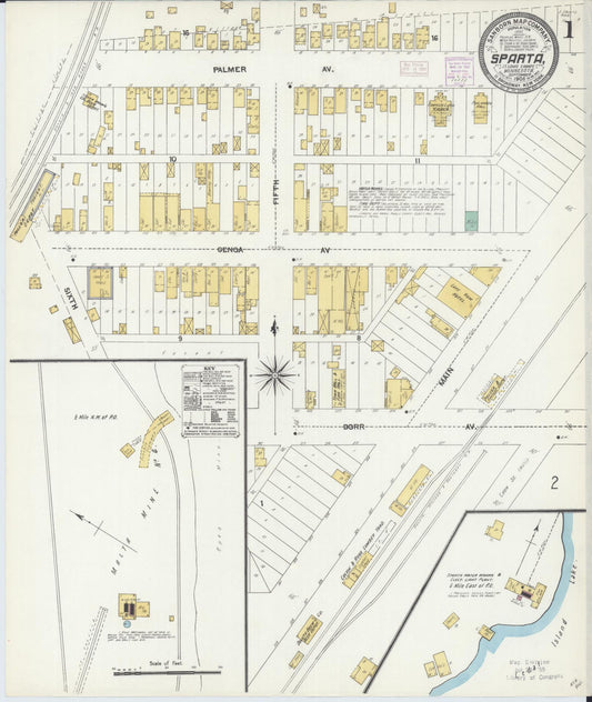Sanborn Fire Insurance Map from Sparta, Saint Louis County, Minnesota (1906), Sheet #0001 - Complete Map Set gallery image, historic Sanborn map, vintage wall art, Minnesota Minnesota