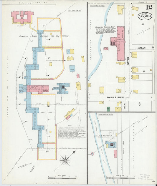 Sanborn Fire Insurance Map from Danville, Montour County, Pennsylvania (1901), Sheet #0012 - Historic Sanborn Fire Insurance Map Print, vintage old map wall art, antique decor, genealogy gift, Pennsylvania Pennsylvania map
