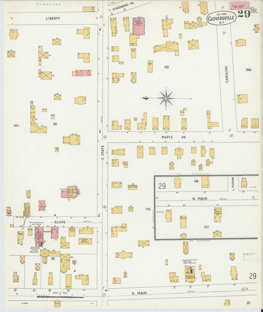Sanborn Fire Insurance Map from Gloversville, Fulton County, New York (1902), Sheet #0029 - Historic Sanborn Fire Insurance Map Print, vintage old map wall art, antique decor, genealogy gift, New York New York map