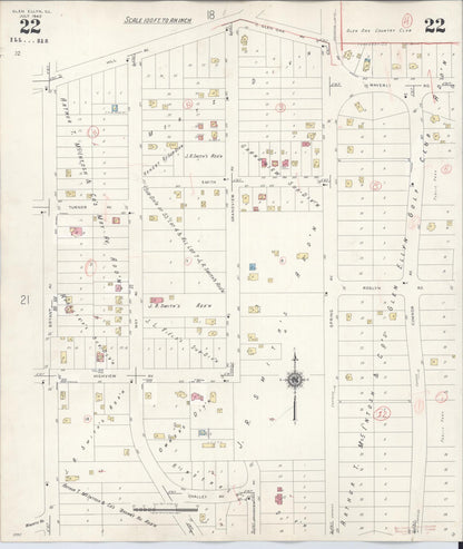 Sanborn Fire Insurance Map from Glen Ellyn, Du Page County, Illinois (1946), Sheet #0022 - Complete Map Set gallery image, historic Sanborn map, vintage wall art, Illinois Illinois