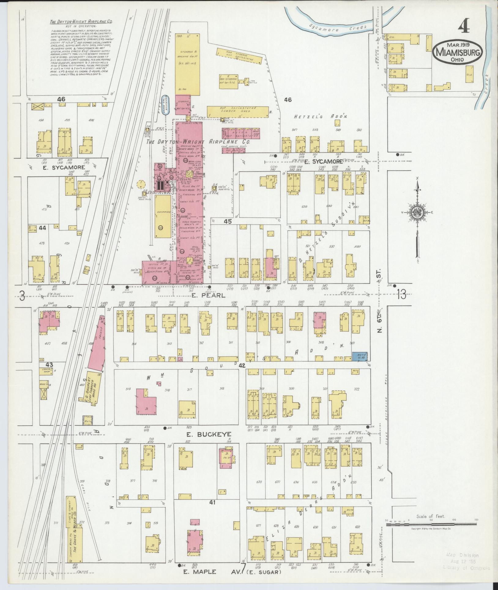 Sanborn Fire Insurance Map from Miamisburg, Montgomery County, Ohio (1919), Sheet #0004 - Complete Map Set gallery image, historic Sanborn map, vintage wall art, Ohio Ohio