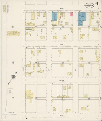Sanborn Fire Insurance Map from Central Point, Jackson County, Oregon (1911), Sheet #0004 - Complete Map Set gallery image, historic Sanborn map, vintage wall art, Oregon Oregon