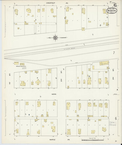 Sanborn Fire Insurance Map from Newkirk, Kay County, Oklahoma (1913), Sheet #0006 - Complete Map Set gallery image, historic Sanborn map, vintage wall art, Oklahoma Oklahoma