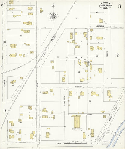 Sanborn Fire Insurance Map from Snohomish, Snohomish County, Washington (1908), Sheet #0003 - Complete Map Set gallery image, historic Sanborn map, vintage wall art, Washington Washington