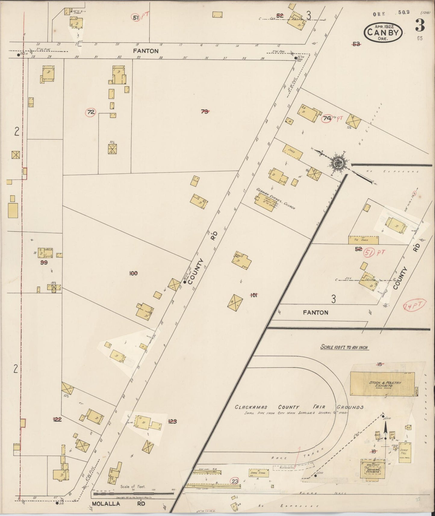 Sanborn Fire Insurance Map from Canby, Clackamas County, Oregon (1931), Sheet #0003 - Complete Map Set gallery image, historic Sanborn map, vintage wall art, Oregon Oregon