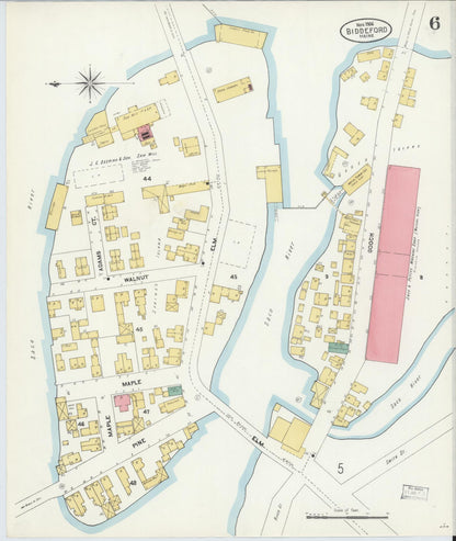 Sanborn Fire Insurance Map from Biddeford, York County, Maine (1906), Sheet #0006 - Complete Map Set gallery image, historic Sanborn map, vintage wall art, Maine Maine
