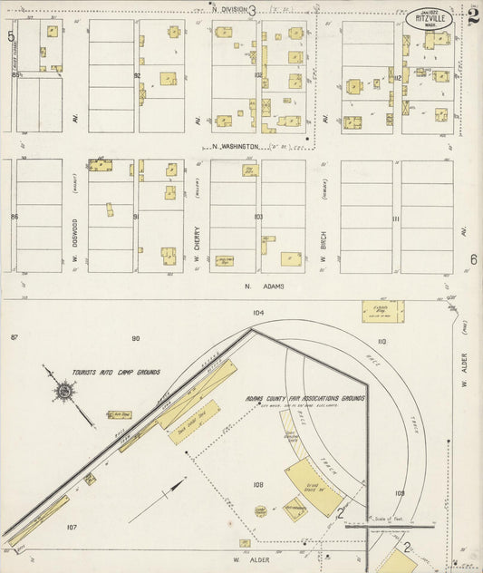 Sanborn Fire Insurance Map from Ritzville, Adams County, Washington (1922), Sheet #0002 - Historic Sanborn Fire Insurance Map Print, vintage old map wall art, antique decor, genealogy gift, Washington Washington map