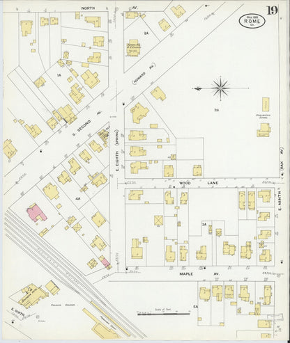 Sanborn Fire Insurance Map from Rome, Floyd County, Georgia (1909), Sheet #0019 - Complete Map Set gallery image, historic Sanborn map, vintage wall art, Georgia Georgia
