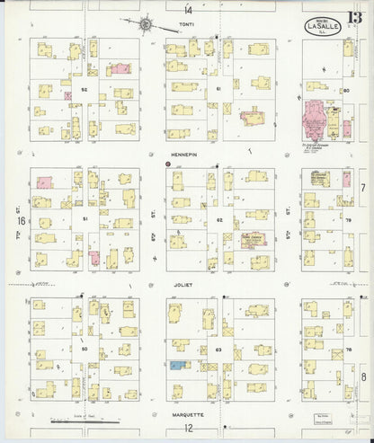 Sanborn Fire Insurance Map from La Salle, La Salle County, Illinois (1911), Sheet #0013 - Historic Sanborn Fire Insurance Map Print, vintage old map wall art, antique decor, genealogy gift, Illinois Illinois map