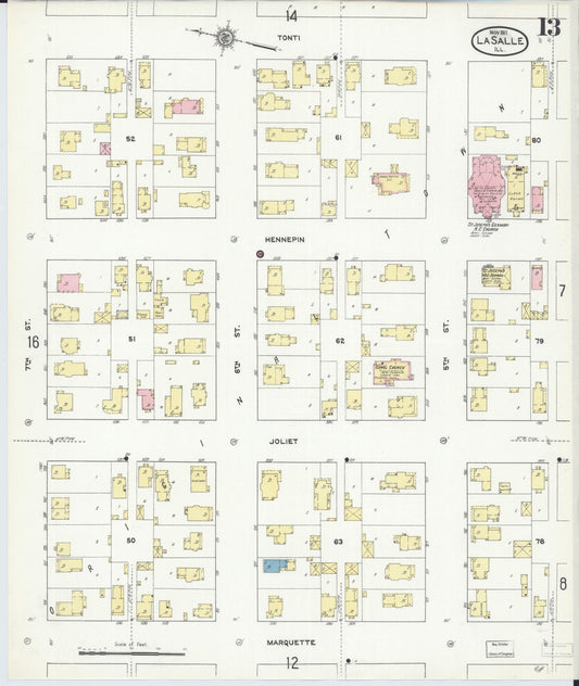 Sanborn Fire Insurance Map from La Salle, La Salle County, Illinois (1911), Sheet #0013 - Historic Sanborn Fire Insurance Map Print, vintage old map wall art, antique decor, genealogy gift, Illinois Illinois map