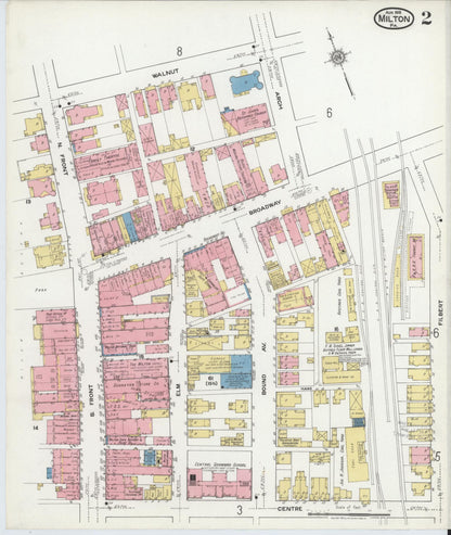 Sanborn Fire Insurance Map from Milton, Northumberland County, Pennsylvania (1918), Sheet #0002 - Historic Sanborn Fire Insurance Map Print, vintage old map wall art, antique decor, genealogy gift, Pennsylvania Pennsylvania map