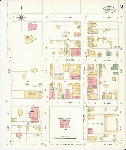 Sanborn Fire Insurance Map from Forest City, Winnebago County, Iowa (1901), Sheet #0002 - Historic Sanborn Fire Insurance Map Print, vintage old map wall art