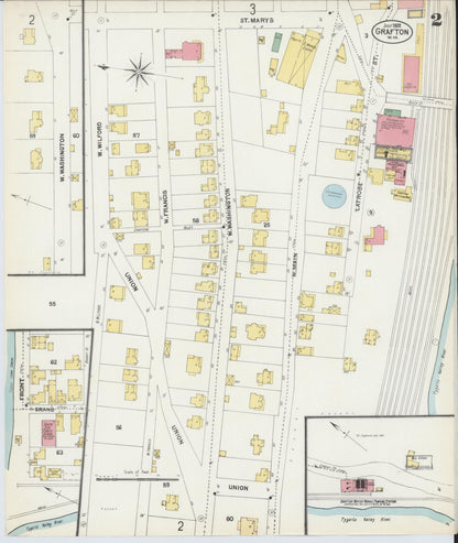 Sanborn Fire Insurance Map from Grafton, Taylor County, West Virginia (1902), Sheet #0002 - Complete Map Set gallery image, historic Sanborn map, vintage wall art, West Virginia West Virginia