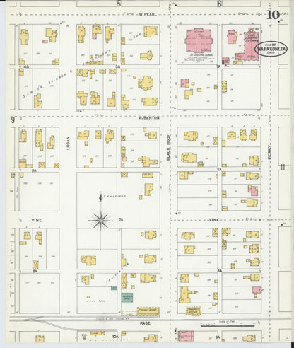Sanborn Fire Insurance Map from Wapakoneta, Auglaize County, Ohio (1904), Sheet #0010 - Complete Map Set gallery image, historic Sanborn map, vintage wall art, Ohio Ohio