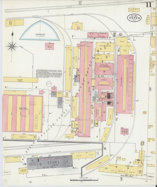 Sanborn Fire Insurance Map from Depew, Erie County, New York (1905), Sheet #0011 - Historic Sanborn Fire Insurance Map Print, vintage old map wall art, antique decor, genealogy gift, New York New York map