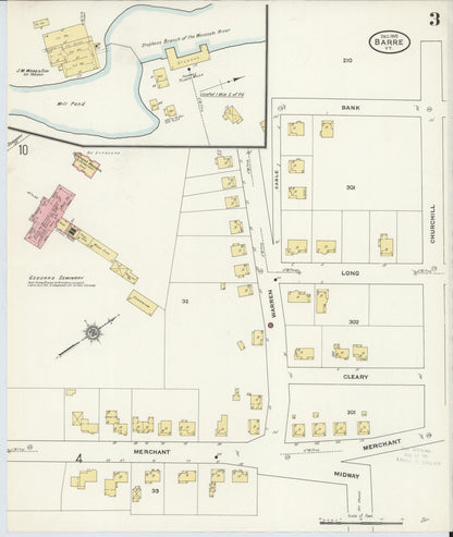 Sanborn Fire Insurance Map from Barre, Washington County, Vermont (1910), Sheet #0003 - Complete Map Set gallery image, historic Sanborn map, vintage wall art, Vermont Vermont