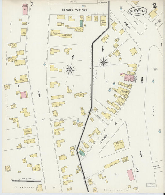 Sanborn Fire Insurance Map from Colchester, New London County, Connecticut (1897), Sheet #0002 - Historic Sanborn Fire Insurance Map Print, vintage old map wall art, antique decor, genealogy gift, Connecticut Connecticut map