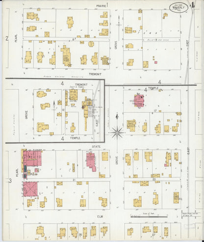 Sanborn Fire Insurance Map from Waverly, Morgan County, Illinois (1906), Sheet #0004 - Historic Sanborn Fire Insurance Map Print, vintage old map wall art, antique decor, genealogy gift, Illinois Illinois map
