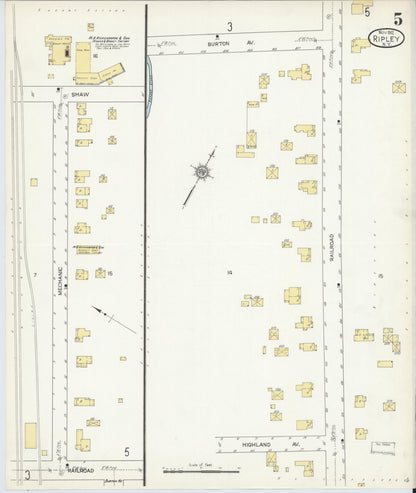 Sanborn Fire Insurance Map from Ripley, Chautauqua County, New York (1912), Sheet #0005 - Complete Map Set gallery image, historic Sanborn map, vintage wall art, New York New York