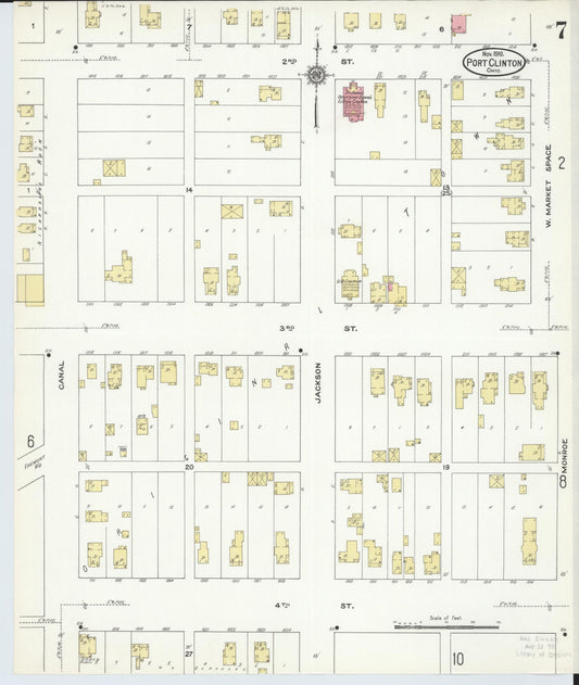 Sanborn Fire Insurance Map from Port Clinton, Ottawa County, Ohio (1910), Sheet #0007 - Historic Sanborn Fire Insurance Map Print, vintage old map wall art, antique decor, genealogy gift, Ohio Ohio map