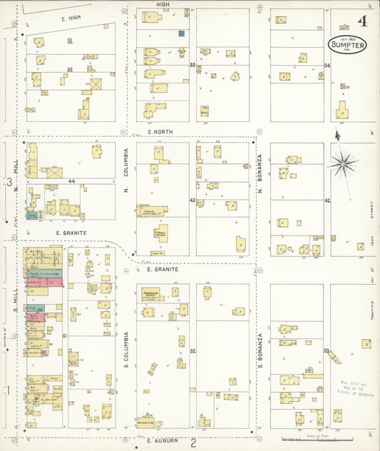 Sanborn Fire Insurance Map from Sumpter, Baker County, Oregon (1900), Sheet #0004 - Historic Sanborn Fire Insurance Map Print, vintage old map wall art, antique decor, genealogy gift, Oregon Oregon map