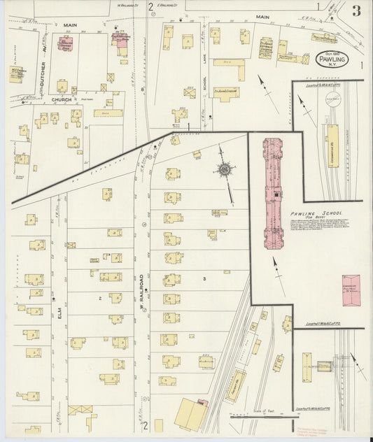 Sanborn Fire Insurance Map from Pawling, Dutchess County, New York (1910), Sheet #0003 - Historic Sanborn Fire Insurance Map Print, vintage old map wall art, antique decor, genealogy gift, New York New York map