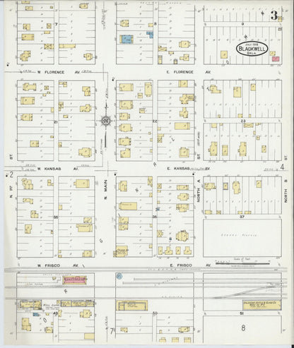 Sanborn Fire Insurance Map from Blackwell, Kay County, Oklahoma (1918), Sheet #0003 - Complete Map Set gallery image, historic Sanborn map, vintage wall art, Oklahoma Oklahoma