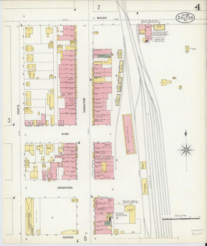 Sanborn Fire Insurance Map from Dalton, Whitfield County, Georgia (1903), Sheet #0004 - Complete Map Set gallery image, historic Sanborn map, vintage wall art, Georgia Georgia