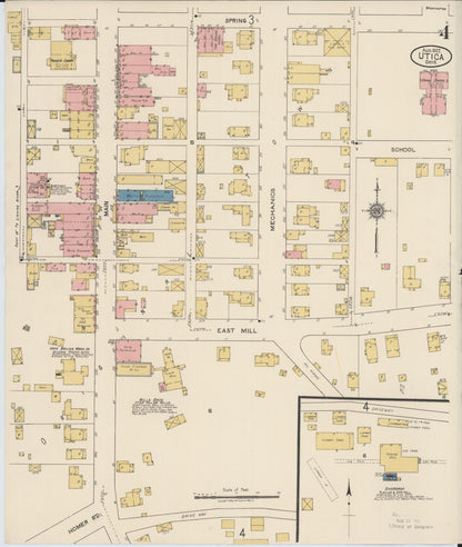 Sanborn Fire Insurance Map from Utica, Licking County, Ohio (1922), Sheet #0004 - Complete Map Set gallery image, historic Sanborn map, vintage wall art, Ohio Ohio