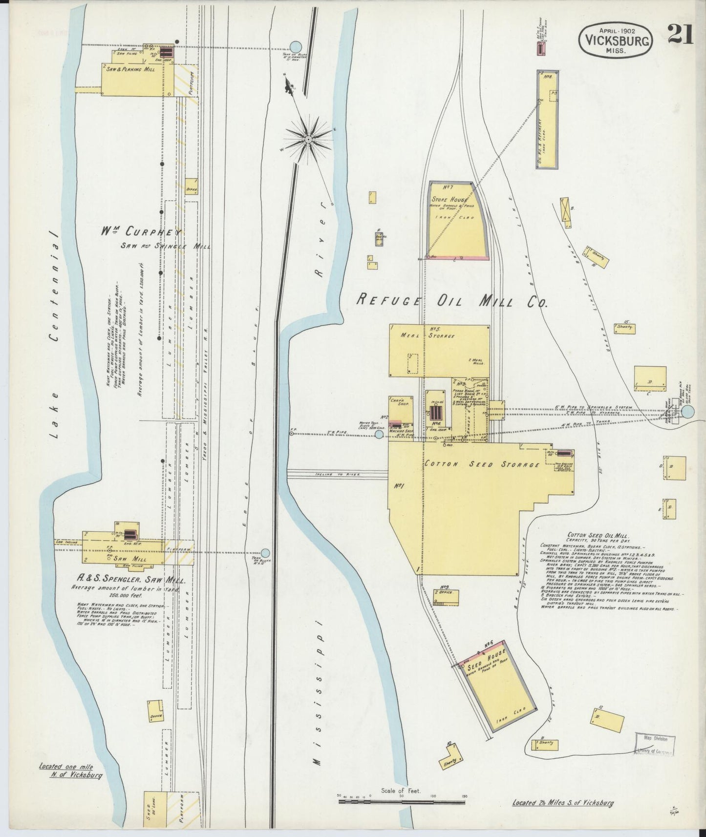 Sanborn Fire Insurance Map from Vicksburg, Warren County, Mississippi (1902), Sheet #0021 - Complete Map Set gallery image, historic Sanborn map, vintage wall art, Mississippi Mississippi