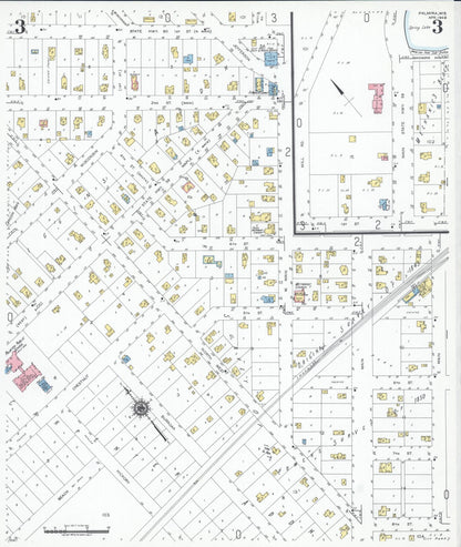 Sanborn Fire Insurance Map from Palmyra, Jefferson County, Wisconsin (1949), Sheet #0003 - Historic Sanborn Fire Insurance Map Print, vintage old map wall art, antique decor, genealogy gift, Wisconsin Wisconsin map