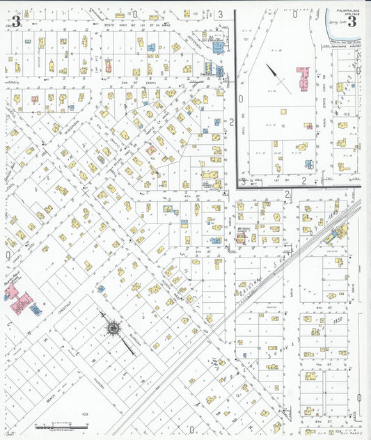 Sanborn Fire Insurance Map from Palmyra, Jefferson County, Wisconsin (1949), Sheet #0003 - Historic Sanborn Fire Insurance Map Print, vintage old map wall art, antique decor, genealogy gift, Wisconsin Wisconsin map