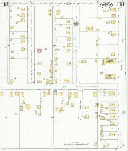 Sanborn Fire Insurance Map from Roseville, Placer County, California (1925), Sheet #0018 - Complete Map Set gallery image, historic Sanborn map, vintage wall art, California California
