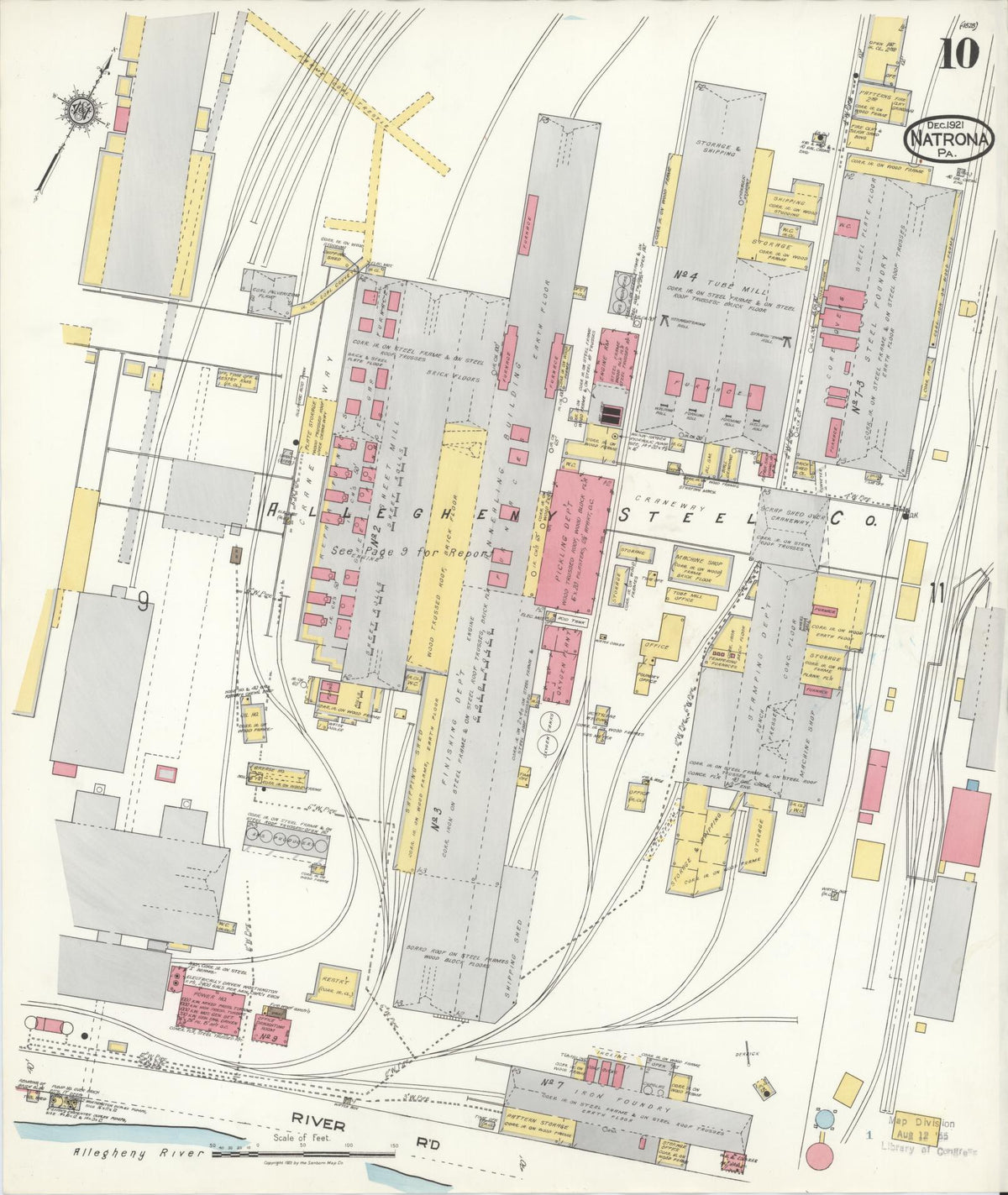 Sanborn Fire Insurance Map from Natrona, Allegheny County, Pennsylvania (1921), Sheet #0010 - Complete Map Set gallery image, historic Sanborn map, vintage wall art, Pennsylvania Pennsylvania