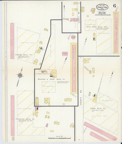 Sanborn Fire Insurance Map from Princeton, Mille Lacs County, Minnesota (1912), Sheet #0006 - Historic Sanborn Fire Insurance Map Print, vintage old map wall art, antique decor, genealogy gift, Minnesota Minnesota map
