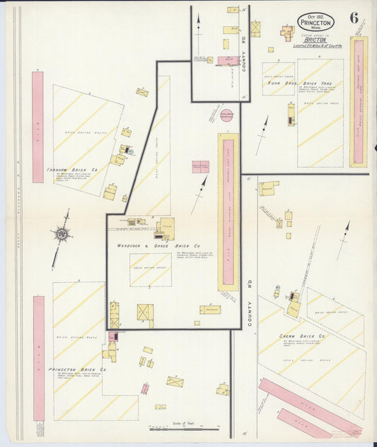 Sanborn Fire Insurance Map from Princeton, Mille Lacs County, Minnesota (1912), Sheet #0006 - Historic Sanborn Fire Insurance Map Print, vintage old map wall art, antique decor, genealogy gift, Minnesota Minnesota map